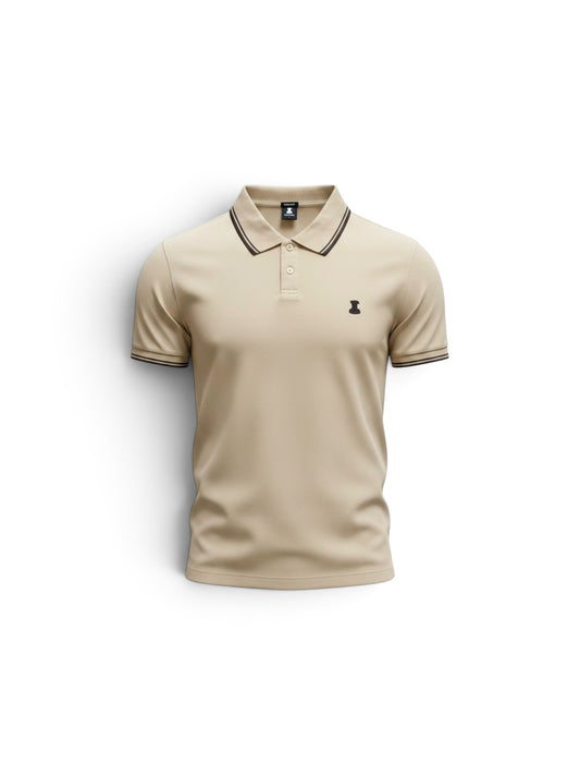 Two Tip Polo Shirt - Beige/Brown