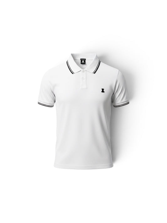 Two Tip Polo Shirt - White/Navy