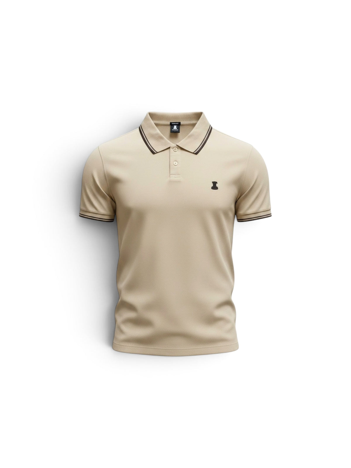 Two Tip Polo Shirt - Beige/Brown