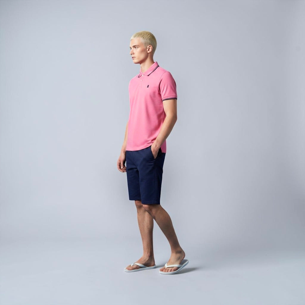 Two Tip Polo Shirt - Pink/Navy